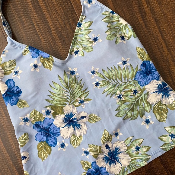 Tropical Floral Print Halter Tank Top - Picture 6 of 6